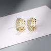 Pendientes de Ola de Doble Capa Diseño Femenino Pendientes de Diamante Corea del Sur Nicho Orejera de Viento Frío Pendientes Pendientes