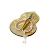 Estilo Nacional Jacquard Cabaça Conjunto Tesouras para Cerimônia do Chá Portátil Borla Mini Tesouras de Chá Pu'er Chá Branco Saquinho de Chá Aparo Peça de Chá Ornamento