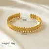 [Personalizado] Serie de Flores con Corte Irregular Pulsera Abierta de Acero Inoxidable Brazalete Lujo Accesible Exquisita Joyería de Mano de Nicho