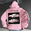 Hoodie Masculino Popular de Estampa de Carro Transfronteiriça da Primavera 2025 Moletom com Capuz Padrão Batimento Cardíaco Promoção
