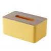 Caja de Pañuelos de Madera de Bambú Estilo Japonés Plástico Minimalista de Escritorio para el Hogar Caja de Pañuelos de Alto Valor Sala de Estar Creativa Caja para Servilletas