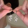 Pendientes de Cristal Transparente Brillante con Perlas Textura Simple Nicho Orejera de Alta Gama 2025 Nueva Llegada Pendientes para Mujer