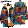 Chaqueta de Nuevo Estilo Transfronteriza con Patrones Multicolor, 47 Elementos, Cremallera, Cárdigan con Capucha, Abrigo de Algodón Polar Engrosado de Invierno con Forro Amarillo