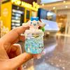 Muñeca de Gato Kt de Dibujos Animados con Arena Líquida en una Botella Venta al por Mayor Decoración Creativa para Escritorio Llavero Acrílico Colgante Pequeño Accesorio