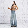 Jeans Rectos Lavados Vintage Desgastados Bigote Azul Claro Transfronterizos para Mujer, Nuevo Estilo Principios de Otoño 2026, Corte Delgado para Figuras Petite