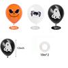 Nuevo conjunto de fiesta con temática de Halloween, calavera, fantasma, gato negro, araña, bandera, pastel, globo