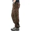 Calça Longa Casual Versátil de Trabalho ao Ar Livre, Retro Tendência da Moda para Homens, Solta e Durável, de Perna Reta, com Múltiplos Bolsos