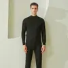 Ropa interior térmica de manga larga para invierno, a prueba de frío, para hombre, traje de pijama de forro polar engrosado