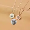 Lembrança Criativa para Pet Pendente Personalizado DIY Foto Nome Gravação Não Desbota Colar Corrente da Clavícula