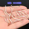 Plata de Ley S925 Cepillada Ola Estrellada Forma de S Tubo Delgado Curvado Cuentas Pulsera de Cristal Cuerda Tejida a Mano Collar Accesorios DIY