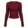 Nova roupa de yoga para outono e inverno para mulheres, camiseta esportiva de manga longa, top justo para corrida, Pilates e treinamento de fitness