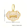 Colgantes de Animales Lindos Transfronterizos, Elementos Adorables de Oso y Delfín, Accesorios de Colgante de Acero Inoxidable Personalizados DIY Incrustados con Diamantes