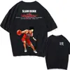 2025 Serie de Anime Japonés Slam Dunk Colección de Personajes Estampado Letra Inglesa Camiseta de Manga Corta Top