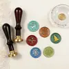 Carimbo de Selo de Cera Vintage de Alta Qualidade com Cabo de Jacarandá e Cabeça de Cobre, Carimbo DIY de Carta Estilo Europeu para Diário, Transfronteiriço