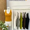 Moda de principios de otoño, nuevo top sin mangas de chica popular con espalda cruzada y almohadilla para el pecho integrada con proteína de seda, tela elástica, tirantes finos 5202