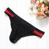 Tanga transpirable de cintura baja para hombre, ropa interior sexy de malla con doble costura y bolsillo convexo en forma de U.