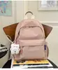 Estilo Ins Estilo Japonés Mochila de Niña Suave Estilo K Color Puro Versátil Mochila de Niña Estudiante de Secundaria Estudiante de Preparatoria Mochila