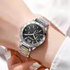 Relógio Feminino de Aço Inoxidável de Luxo Moda Analógico Quartzo Pulso Relógio Mulher