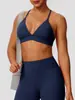 Sujetador Deportivo Popular Europeo y Americano Sujetador de Yoga Tejido Cepillado de Doble Cara de Secado Rápido Sexy Espalda Cruzada Sujetador de Fitness 52736