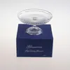 Decoración del Hogar de Moda Plato de Fruta en Relieve Plato Alto para Postre y Pastel Estilo Europeo Plato de Fruta de Vidrio de Cristal Adorno de Decoración para Regalo