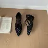 Chuyuji Sapatos Mary Jane de Moda Francesa com Bolinhas e Bico Fino para Mulheres 2026 Nova Versão Coreana Sapatos de Fivela Únicos