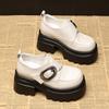 3533-5 Mocasines Joker de suela gruesa y pequeña para mujer, primavera 2025, nuevos zapatos casuales de una sola capa, zapatos pequeños de cuero