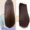 Peruca transfronteiriça feminina, extensão de cabelo em forma de V, 4 cartões, substituição de cabelo, fibra química de seda de alta temperatura, extensão de cabelo longo e reto