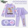 Traje de Baño Kapibara para Niñas, Dos Piezas con Mangas Largas y Pantalones Largos, Traje de Baño con Protección Solar para Niñas Mayores, Set para Aguas Termales