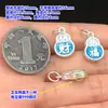 Pingente de Lingote de Abóbora Azul Queimado em Prata Pura S999 Pulseira de Cristal Tecida à Mão Colar Acessórios DIY Feitos à Mão