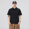 Ropa de Hombre Xintang Camisa Polo Simple de Manga Corta para Hombre de Estilo Americano con Cuello de Cremallera y Artesanía de Silicona 3D