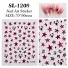 Pegatinas para Uñas de Chica Hot Transfronterizas Estampado de Leopardo Estrella Impermeables Adhesivas Rosa Neón Negro Estampado de Leopardo Estilo Sl
