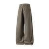 Pantalones Casuales Rectos Sueltos de Sarja Estilo Otoño Nuevo para Hombre, Algodón Puro Texturizado, Semi-Elásticos, Pantalones Largos Retro de Moda