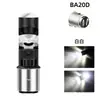 Faro LED para motocicleta y vehículo eléctrico P15D H4 BA20D de doble pin amarillo-blanco bicolor integrado foco de luz alta y baja
