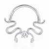 Anillo nasal cerrado sin costuras de aleación de titanio G23 con incrustaciones de circonita Zhenping, aro para tabique nasal y hueso de la oreja, joyería nasal finamente tallada F136
