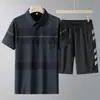Traje de Verano de Seda Helada de Manga Corta para Papá 2026 Nuevo Traje Deportivo para Edad Media y Mayores Ropa de Verano para el Día del Padre