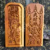 Suministros Taoístas Madera de Azufaifo Trueno Ficha de Dos Colores Ficha de Zhao Gongming Dios Marcial de la Riqueza Doble Cara Finamente Tallada Ficha Grande de Alta Calidad