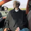 Estilo Relaxado Primavera Nova Casual Versátil Camisa Masculina Moletom de Manga Longa Wassupshark Camisa Polo Estilo Japonês
