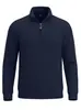 Sitio web independiente ropa de hombre transfronteriza: Sudadera informal de estilo americano, top de sarga para primavera y otoño con media cremallera, cuello alto y manga larga