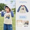Camiseta Raglán de Manga Larga con Color de Contraste para Bebés Niñas Jerry, Top Holgado de Cuello Redondo, Nuevo Estilo Otoño 3 Ropa Infantil