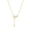 Lujo Ligero Diseño de Nicho Minimalista Colgante de Mariposa Cadena de Clavícula Moderna y Elegante Acero de Titanio Antidesvanecimiento Accesorio de Collar para Mujer