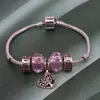 Pulsera Panjia nueva niña cristal rosa colgante árbol de la vida diy joyería de hilo venta al por mayor
