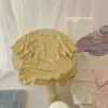 Camiseta de Manga Corta de Verano Nuevo Estilo para Niños Top de Color Sólido Camiseta con Máscara para Niños y Niñas - 310001