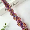 2.4 Encaje Colorido con Forma de Ola de Hilo Dorado y Plateado Ancho, Accesorios para Ropa Étnica y Disfraces de Teatro Tradicional, Tiras Decorativas para Zapatos y Sombreros, Tiras Decorativas para Bolsos