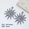 Pingente Simples de Liga com Efeito Sunburst para Pulseira de Miçangas DIY, Colar, Brincos e Outros Acessórios de Joalheria
