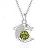 Comercio Exterior Transfronterizo Plata de Ley S925 Amazon Nuevo Modelo Delfín de Piedra Natal Doce Completo de Diamante Colgante Collar Simple Versátil