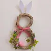 Nuevos Anillos para Servilletas de Huevo de Pascua, Huevos Simulados, Coronas de Hierba Silvestre, Colgantes de Puerta Festivos de Pascua para el Hogar, Círculos de Paja
