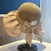 Chapéu de Pescador com Proteção Solar Estilo Coreano para Passeios de Verão, Aba Larga, Proteção UV, Cobertura Facial, Chapéu de Sol Versátil com Laço