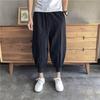 Pantalones casuales de verano para hombre, de lino y algodón, de pierna ancha, estilo harén, holgados y modernos, ajustados, con diseño de farol.