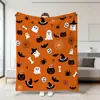 2026 Amazon Nueva Manta de Halloween Estampado de Fantasma Calabaza Calavera Manta de Felpa Manta de Siesta Cubierta de Sofá Manta