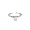 Anillo de plata esterlina S925 coreana 410 con nicho, diseño elegante, textura abierta, anillo de plata combinable para mujer